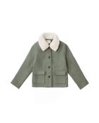 Manteau court coupe droite Nattie kaki