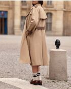 Gabardina larga Faraga camel