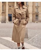 Gabardina larga Faraga camel