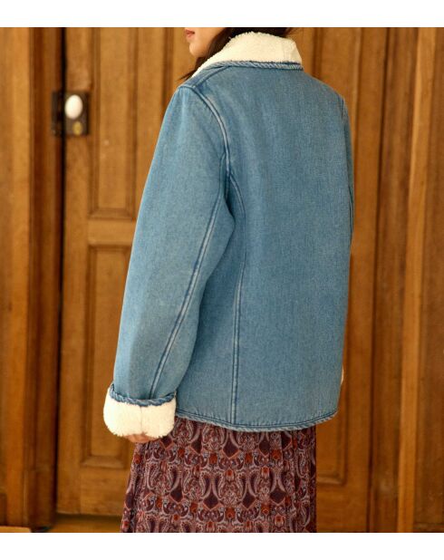 Manteau mi long coupe large Noelia stone