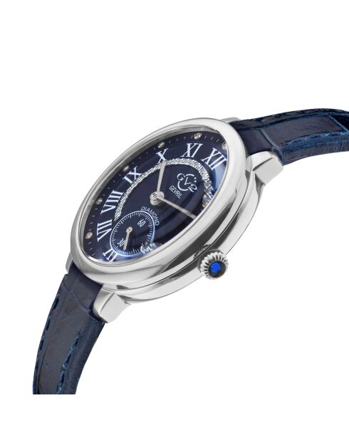 Montre GV2 Rome femme en cuir bleue