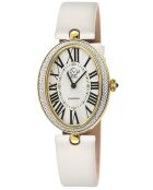 Montre femme GV2 Piazza Navona en cuir de soie italien ivoire