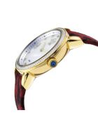 Montre GV2 Ravenna femme en cuir rouge à motifs noirs