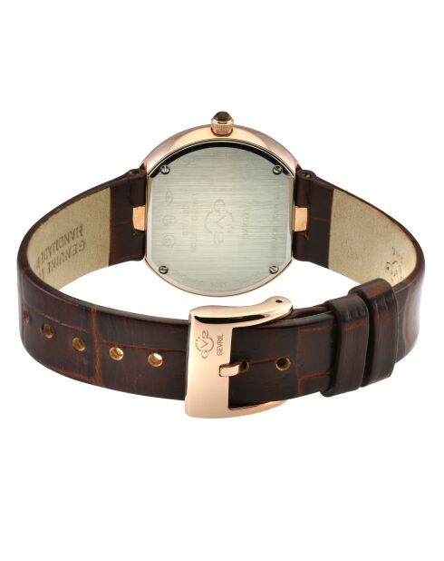 Montre femme GV2 Arezzo en cuir marron