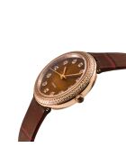 Montre femme GV2 Arezzo en cuir marron