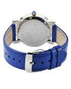 Montre Ravenna SS femme GV2 en cuir italien véritable bleu électrique