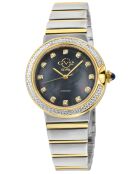 Montre GV2 Sorrento Diamond femme en acier inoxydable gris/doré