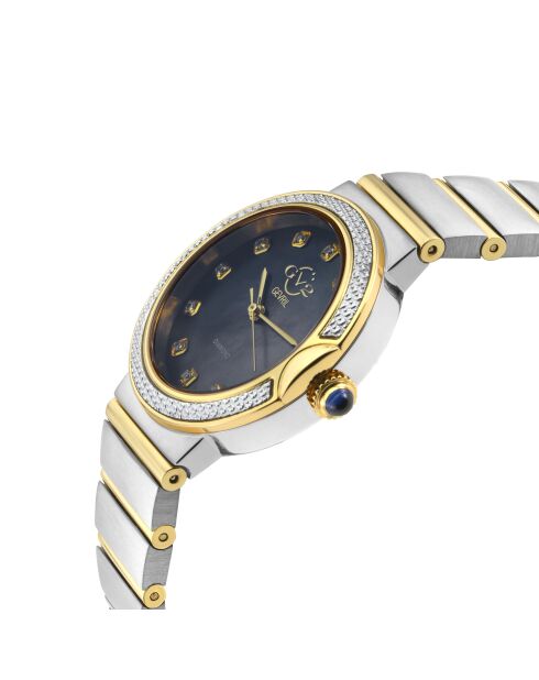 Montre GV2 Sorrento Diamond femme en acier inoxydable gris/doré