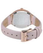 Montre Gevril femme Lugano en cuir rose poudré