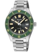 Montre Gevril Mariner Row homme, automatique en acier inoxydable argentée/noire