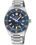 Montre Gevril Mariner Row homme, automatique en acier inoxydable argentée/marine