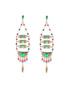 Boucles d'oreilles pendantes avec perles Soledad vertes
