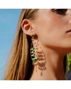 Boucles d'oreilles pendantes avec perles Soledad vertes
