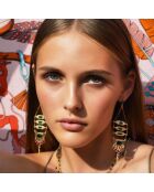Boucles d'oreilles pendantes avec perles Soledad vertes