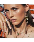 Boucles d'oreilles pendantes avec perles Soledad vertes