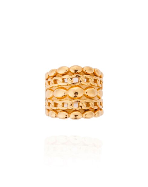 Bague acier inoxydable Hellenis dorée