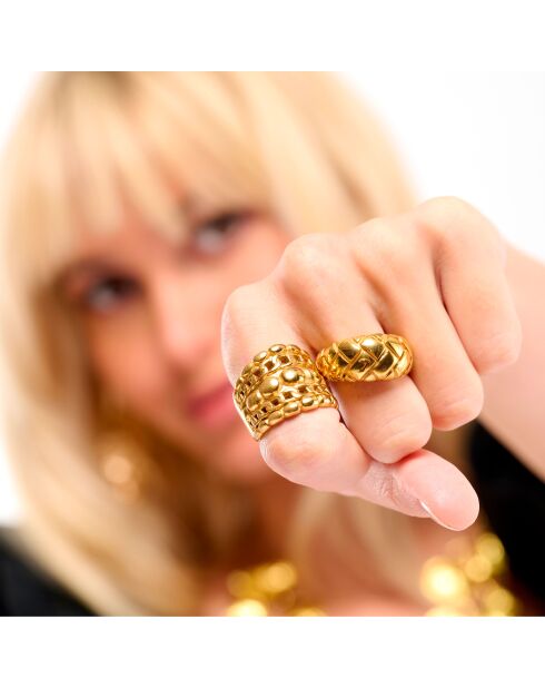 Bague acier inoxydable Hellenis dorée