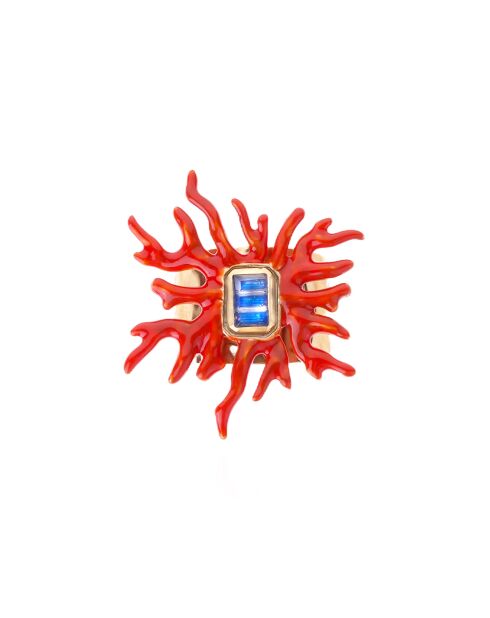 Bague avec cabochon central Talassa rouge