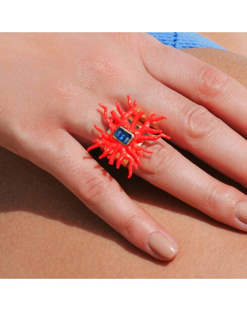 Bague avec cabochon central Talassa rouge