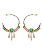 Boucles d'oreilles créoles avec pampilles Lidiane vertes
