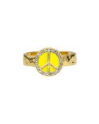 Bague peace & love Fyesta jaune
