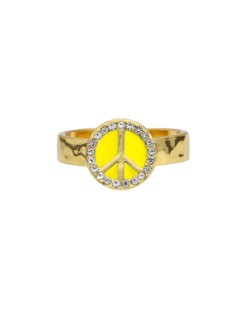Bague peace & love Fyesta jaune