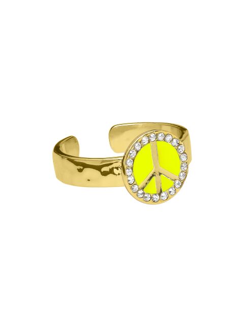 Bague peace & love Fyesta jaune