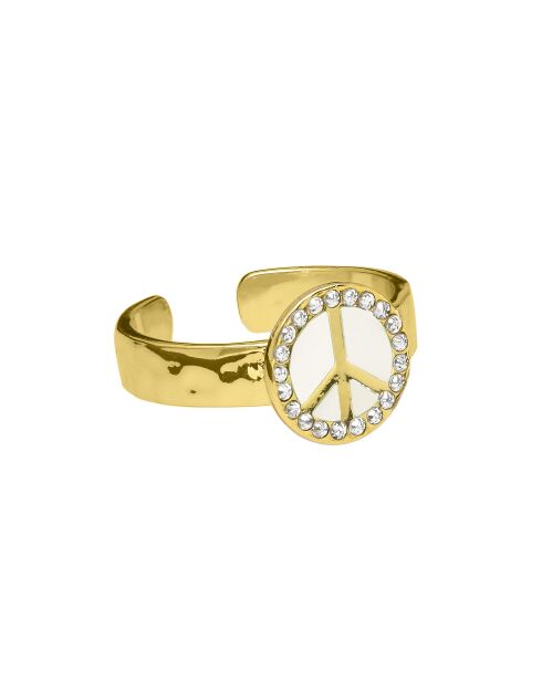 Bague peace & love Fyesta blanche