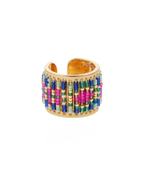 Bague réglable avec perles tissées Verano multicolore