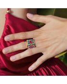 Bague réglable avec perles tissées Verano multicolore