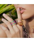 Bague réglable avec perles tissées Verano multicolore