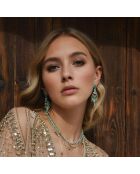 Boucles d'oreilles pendantes de perles Halba turquoises