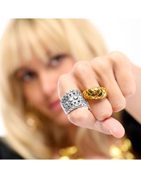 Bague acier inoxydable Hellenis argentée