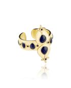 Bague réglable cabochon émail Vadja bleue