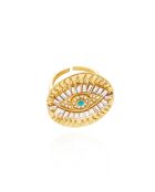 Bague réglable œil Ramsez dorée