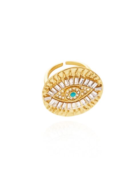 Bague réglable œil Ramsez dorée