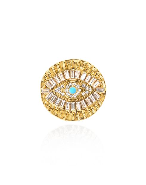 Bague réglable œil Ramsez dorée