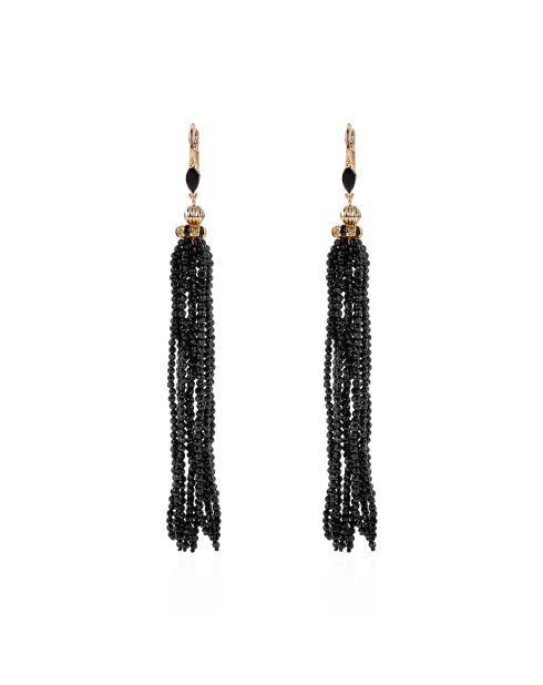 Boucles d'oreilles pendantes cascade de perles Kerry noires
