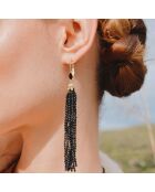 Boucles d'oreilles pendantes cascade de perles Kerry noires