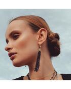 Boucles d'oreilles pendantes cascade de perles Kerry noires