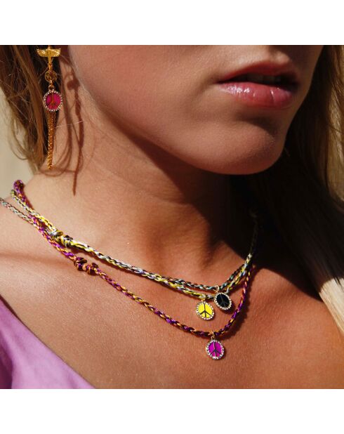 Collier Peace & Love Brixton jaune