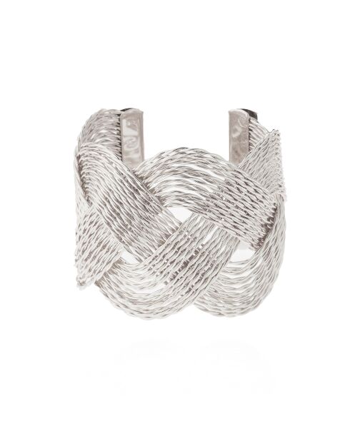 Bracelet jonc réglable torsadé Katerina argenté