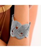 Bracelet jonc réglable torsadé Katerina argenté