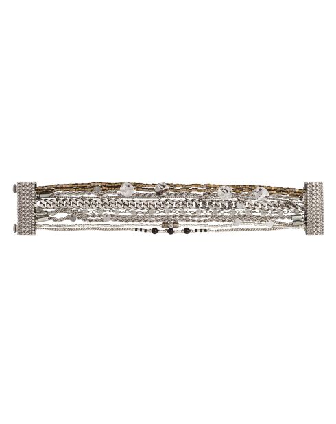 Bracelet manchette Salambo argenté
