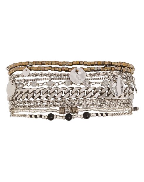 Bracelet manchette Salambo argenté