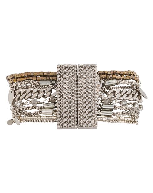Bracelet manchette Salambo argenté
