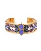 Bracelet jonc avec perles tissées Frisco bleu