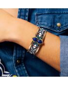 Bracelet jonc avec perles tissées Frisco bleu
