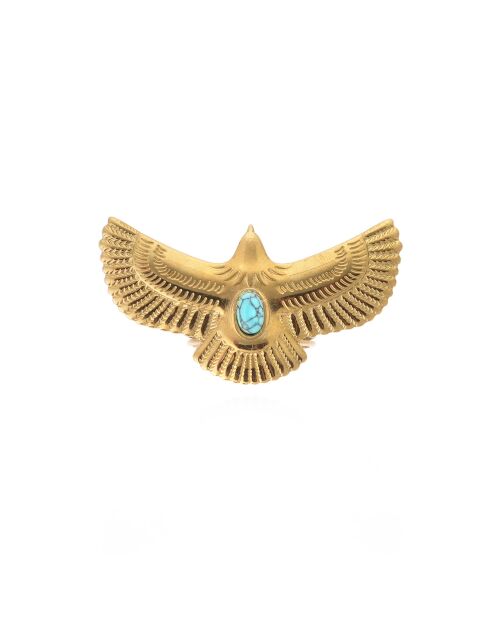 Bague réglable aigle Holya turquoise