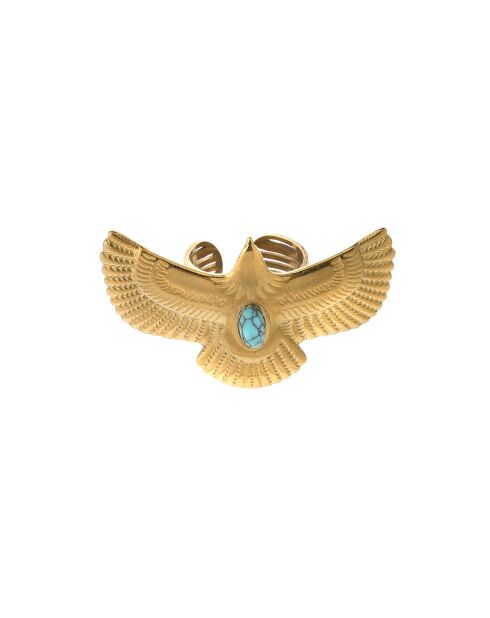 Bague réglable aigle Holya turquoise